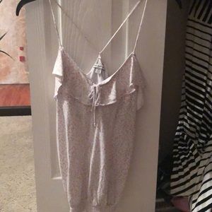 Cute white and orange floral tank top.